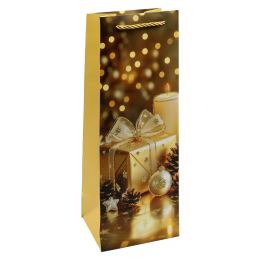 Darčeková taška na fľašu - vianočná 12x36x10 cm (mix /cena 1ks)
