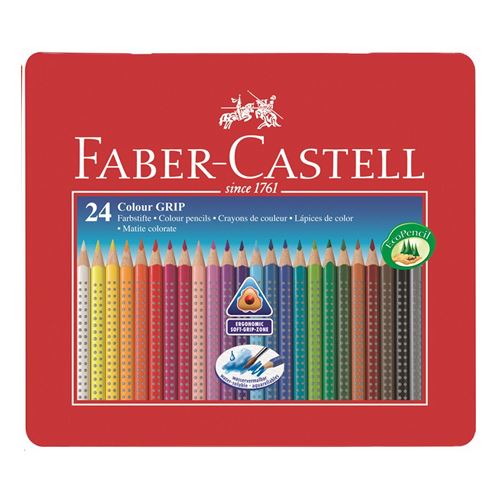Ceruzák Faber-Castell Grip 1001 24 gyöngyök. fémlemezben