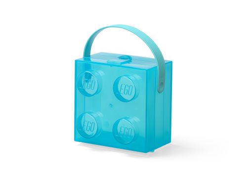 LEGO doboz fogantyúval - áttetsző kék