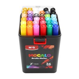 Popisovač M&G MOCALO Acrylic Marker, hrot 1 mm (sada 36 farieb) (3)
