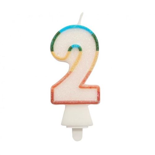 Sviečka tortová - číslica, Bio glitter 8,5 cm