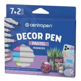 CENTROPEN 2738 Decor Pen dekorációs filctoll Pastel - 7+2 db-os készlet CENTROPEN 2738 Decor Pen dekorációs filctoll Pastel - 7+2 db-os készlet