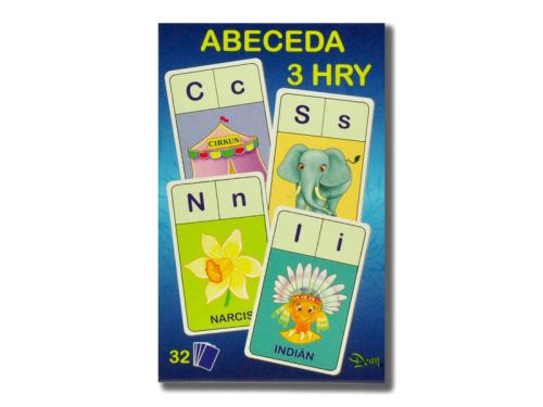Abécédé/Keresés/Betűk 3 az 1-ben 7x10,5x1,5 cm 32 db dobozban