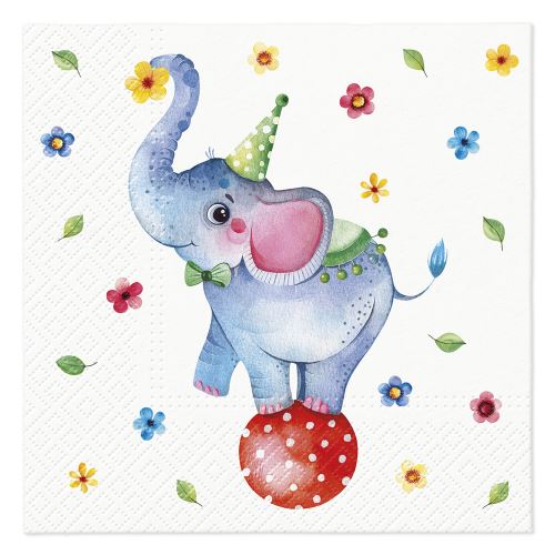 PAW L szalvéták 33x33cm Circus Elephant