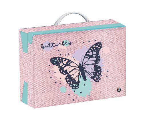 Lamino szögletes bőrönd A4 OXY GO Butterfly