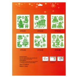 Karácsonyi ablakfólia 31 x 42 cm fluoreszkáló (formakeverék) (7)