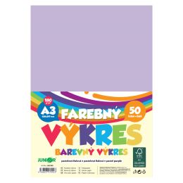 Színes rajzpapír, A3, 180 g/m2, csomag/50 db – pasztell lila
