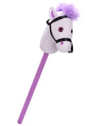 75 cm-es fehér plüss ló rúdon, zsákban (2)