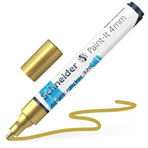 Popisovač Schneider Paint-It 320 Acrylic Marker 4mm - zlatý