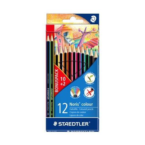 STAEDTLER "Noris Club színes ceruzák, hatszögletű, 10 + 2 különböző szín