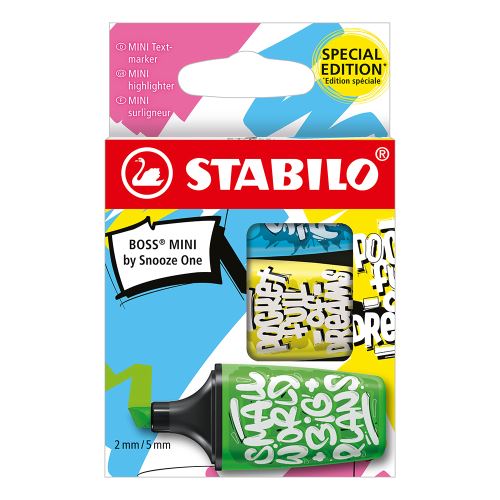 Szövegkiemelő STABILO BOSS MINI by Snooze One - 3 db-os készlet