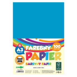 Farebný papier A3 80g/m2, bal/100 ks - modrá