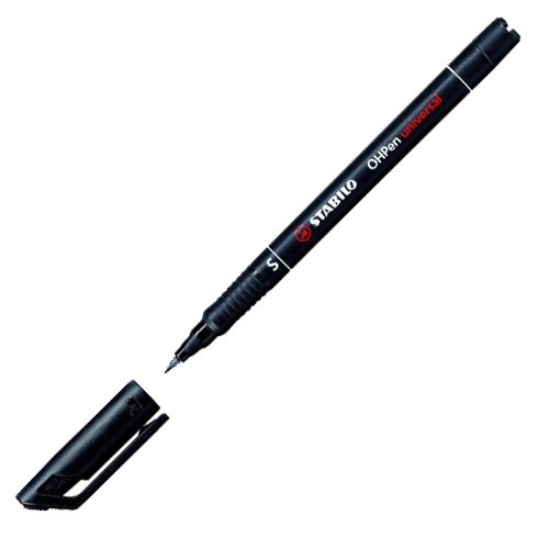 Rostirón 0,4 mm, STABILO "OHPen S", fekete