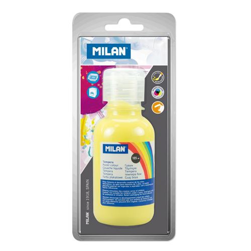 Tempera festék MILAN 125 ml sárga - buborékfólia