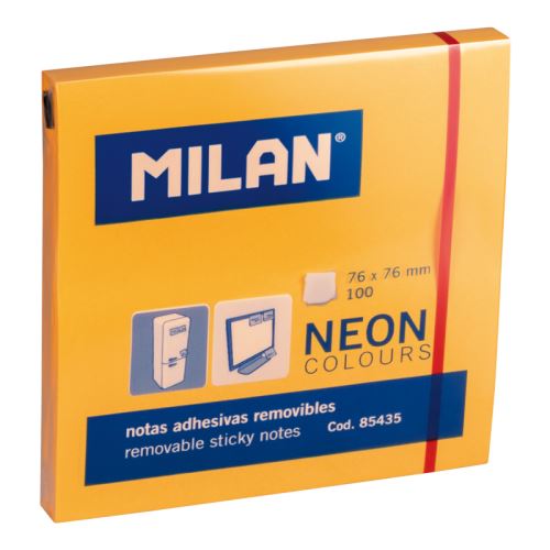 Blok lep MILAN NEON 76 x 76 mm oranžový