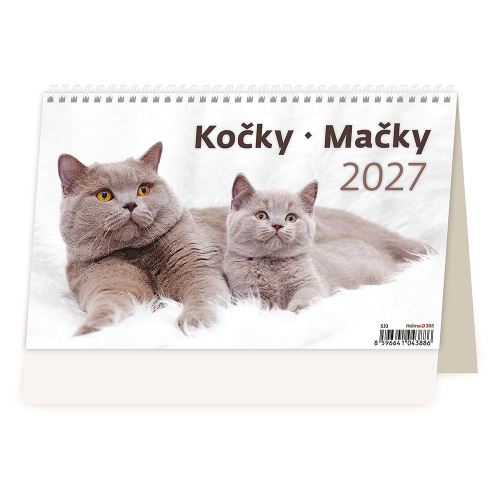 2027-es asztali naptár – Macskák