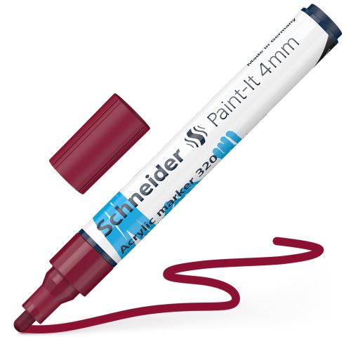 Popisovač Schneider Paint-It 320 Acrylic Marker 4mm - bordová