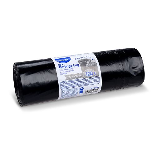 Hulladékzsák  (LDPE) behúzható fekete 70 x 100 cm 120 L  [25 db]