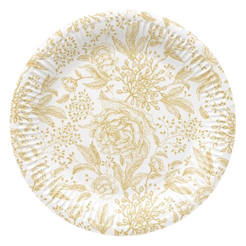 Papierový tanier PAW Eco 23 cm Rose Peonies / 8 ks