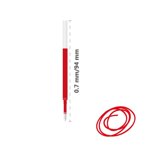 Tollbetét zselés MILAN Gel Touch 0,7 mm - piros