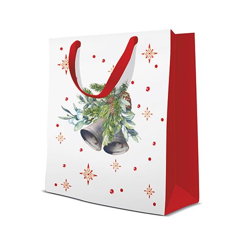 Ajándéktáska PAW Jingle Bells, közepes méretű 20x10x25 cm