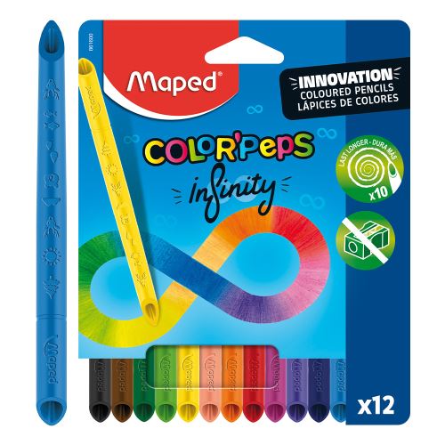MAPED fa nélküli zsírkréta - COLOR`PEPS INFINITY 12 db