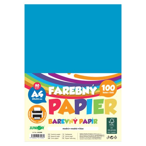 A4-es színes papír, 80 g/m2, csomag/100 db – kék