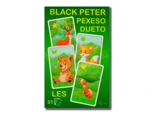 Black Peter/Pexeso/Dueto erdő 3v1 7x10,5x1,5 cm memóriajáték, 31 db a dobozban
