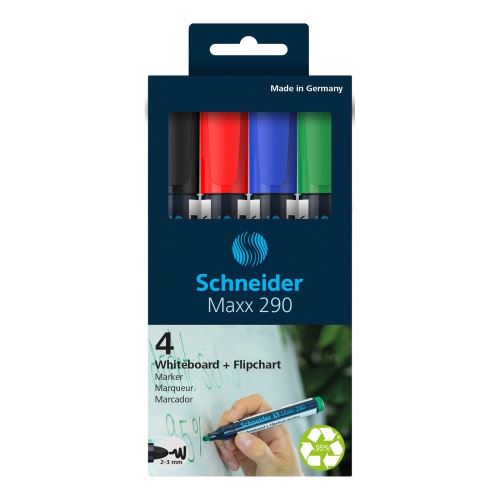 Schneider Maxx 290 fehér tábla filctoll eredeti - 4 darabos készlet