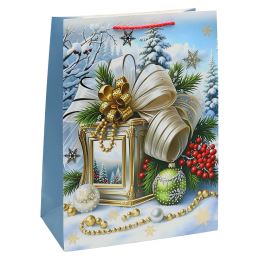 Darčeková taška vianočná 32x26x12 cm (mix 4 dizajnov - /cena za 1 ks) (2)