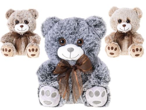 Teddy mackó 18 cm üllő masnival 3 színben 0m+