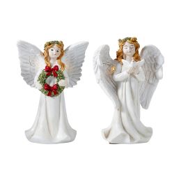 Karácsonyi dísz: Angyal, 16 cm, LED-es világítással /1 db (2)