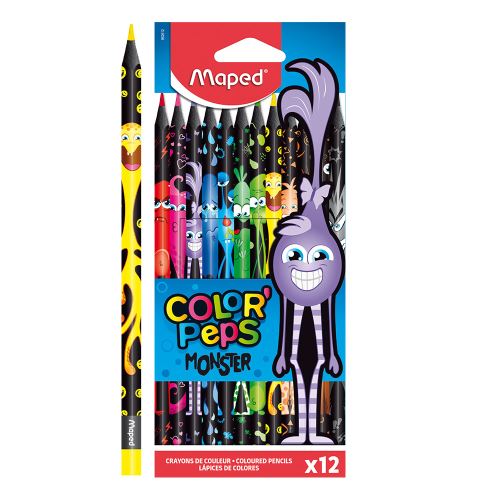 MAPED "COLOR'PEPS MONSTER" háromszögletű zsírkréták, 12 db-os készlet
