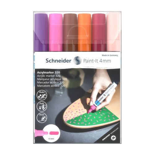 Schneider Paint It 320 akril filctoll 4mm - 6 darabos készlet V3 (1)