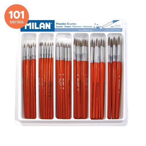 Sada guľatých štetcov MILAN 101 - 120 ks