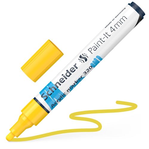 Popisovač Schneider Paint-It 320 Acrylic Marker 4mm - žltý