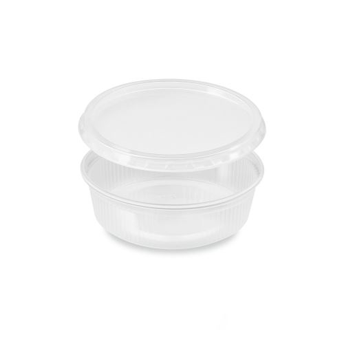 Tál (PP) kerek átlátszó 125ml + fedél [250 szett]