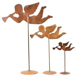 Fém gyertyatartó - angyal 25/36/56 cm, 3 db készlet