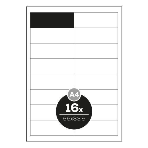 Top Stick címkék A4/100 db, 96,5x33,9 mm - 16 címke, fehér