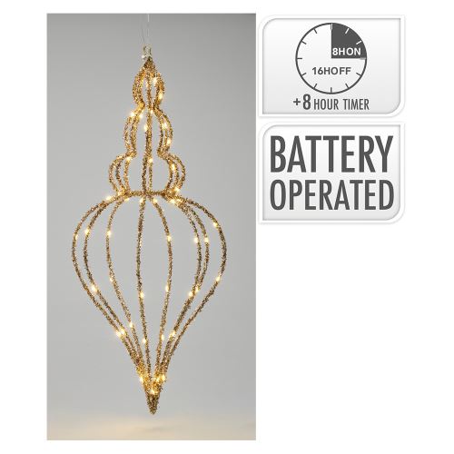 Ornament s LED svetlom a časovačom na zavesenie