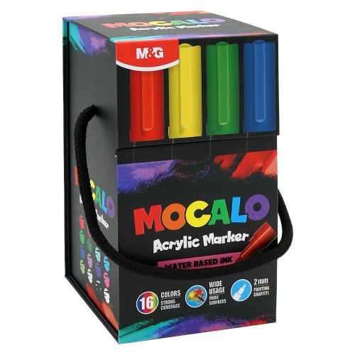 M&G MOCALO akril filctoll 2 mm - 16 színből álló készlet