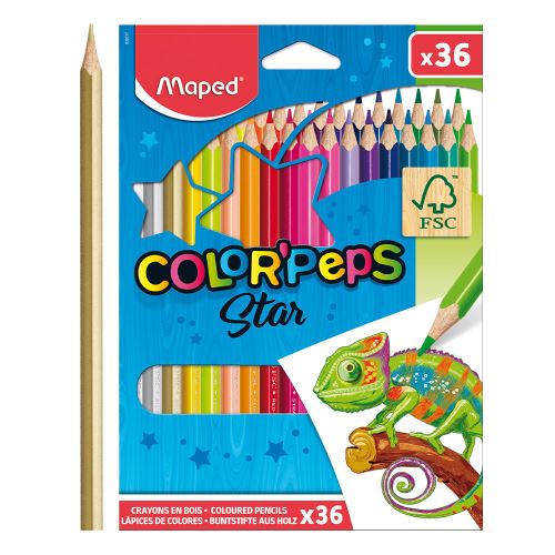 Háromoldalú színes ceruzák MAPED "COLOR`PEPS", 36 db