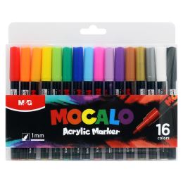 M&G MOCALO akril filctoll, 1 mm-es tollhegy (16 színből álló készlet)