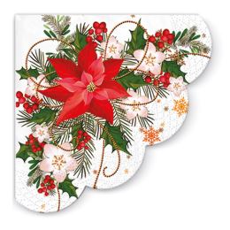 Szalvéta  PAW R 32 cm Poinsettia Composition