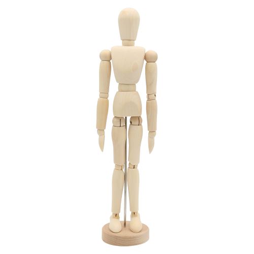 Fából készült próbababa, férfi figura 12"/30 cm