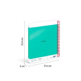 Spirálos jegyzettömb A5 MILAN nata sorozat, 80 lap, zöld (1)