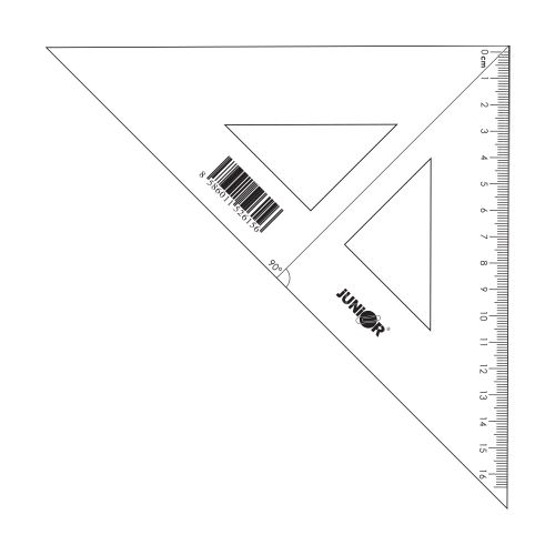 Vonalzó   derékszögű 16 cm, átlátszó