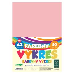 Színes rajzpapír, A3, 180 g/m2, csomag/50 db – pasztellrózsaszín