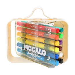 Popisovač M&G MOCALO Acrylic Marker obojstranný - sada 12 farieb (2)