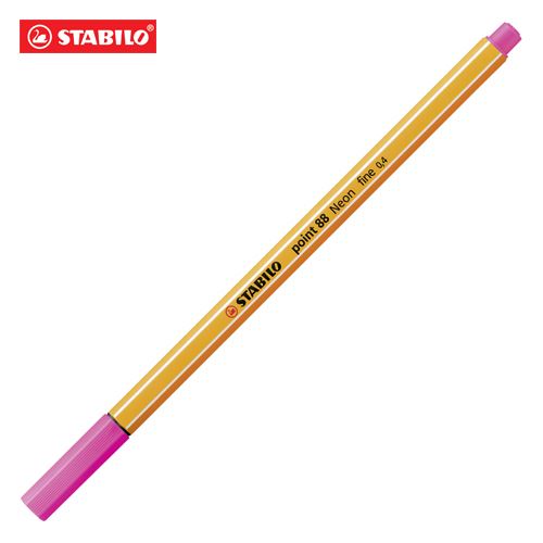 Tűfilc, 0,4 mm, STABILO "Point 88", neon rózsaszín
